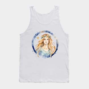 Virgo Watercolor Zodiac Woman Tank Top